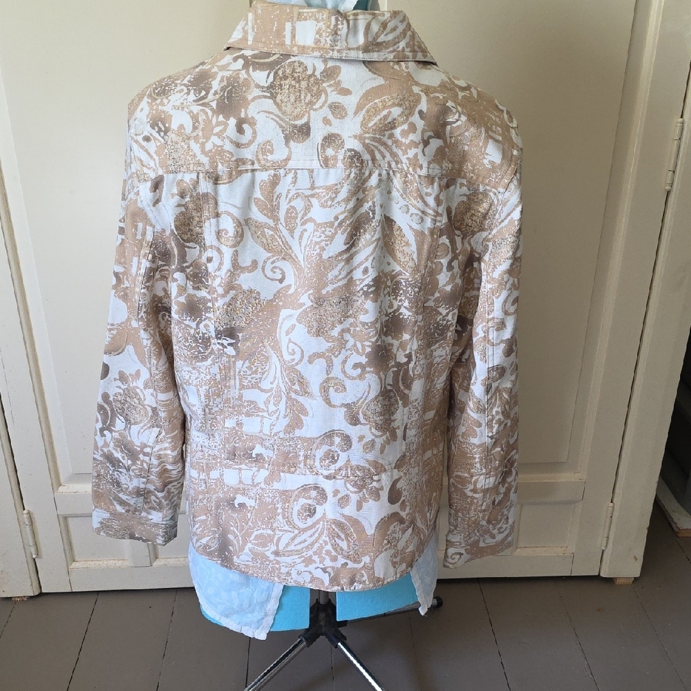 Coldwater Creek Beige and White Jean Jacket - Picture 3 of 4